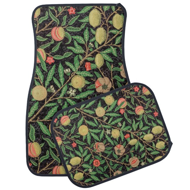 William Morris Fruit Pomegranate Floral Pattern Car Floor Mat (Set)