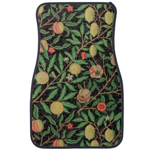William Morris Fruit Pomegranate Floral Pattern Car Floor Mat