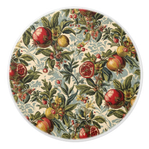 William Morris Fruit Pomegranate floral pattern Ceramic Knob