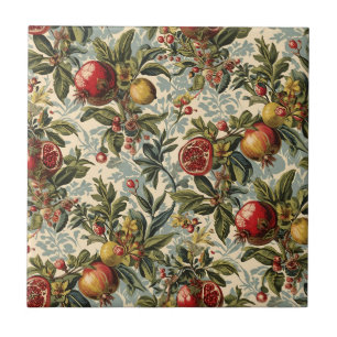 William Morris Fruit Pomegranate floral pattern Ceramic Tile