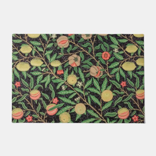 William Morris Fruit Pomegranate Floral Pattern Doormat