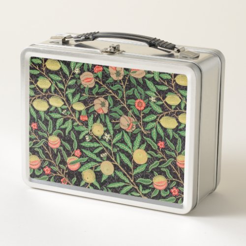 William Morris Fruit Pomegranate Floral Pattern Metal Lunch Box