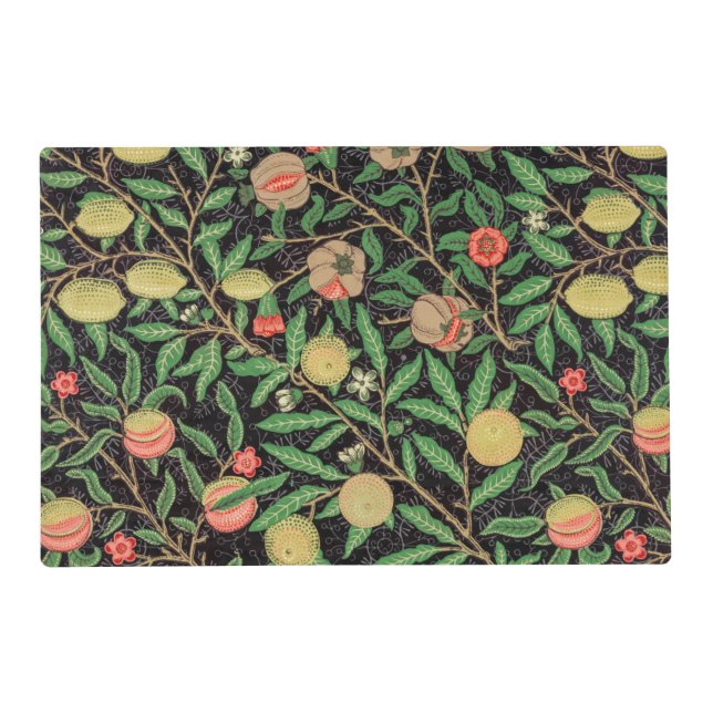 William Morris Fruit Pomegranate Floral Pattern Placemat (Front)