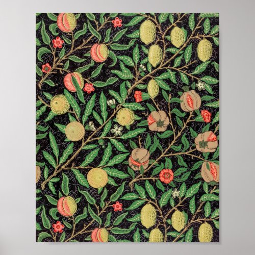William Morris Fruit Pomegranate Floral Pattern Poster