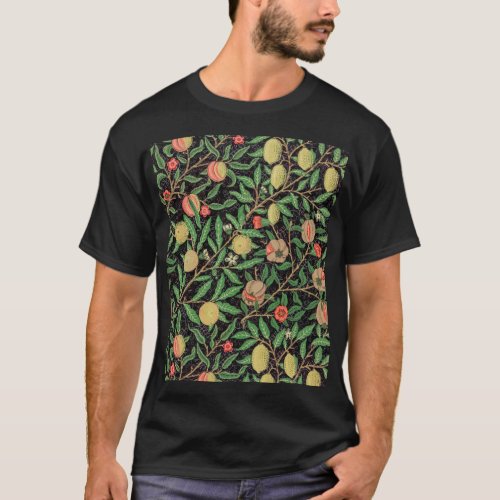 William Morris Fruit Pomegranate Floral Pattern T_Shirt