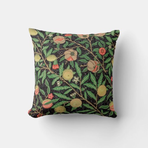 William Morris Fruit Pomegranate Floral Pattern Throw Pillow