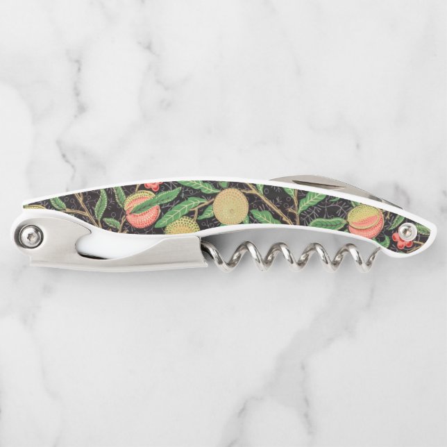 William Morris Fruit Pomegranate Floral Pattern Waiter's Corkscrew (Front)