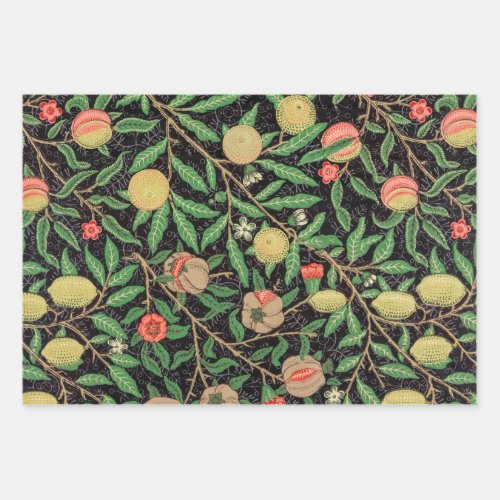 William Morris Fruit Pomegranate Floral Pattern Wrapping Paper Sheets