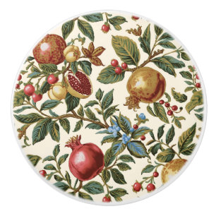 William Morris Fruit Pomegranate pattern Ceramic Knob