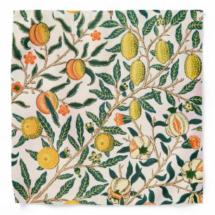 William Morris Fruit Pomegranate White Ornament Bandana