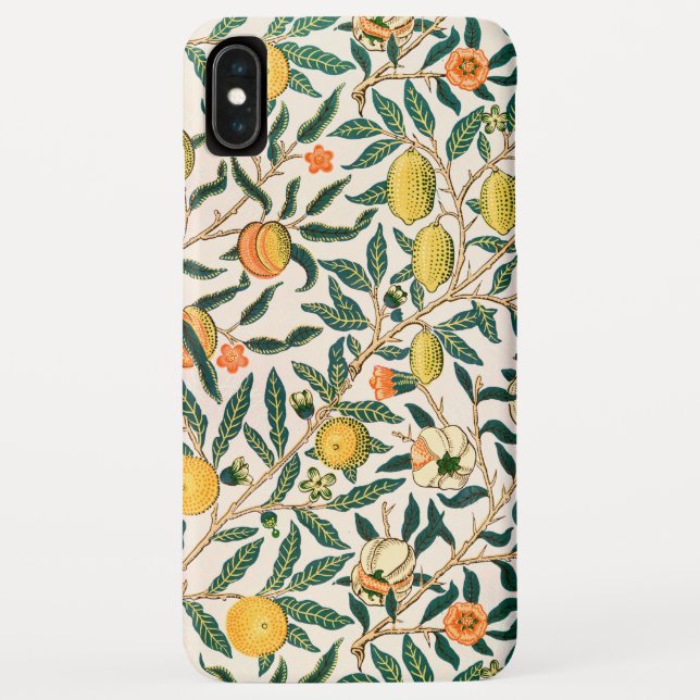 William Morris Fruit Pomegranate White Ornament Case-Mate iPhone Case (Back)
