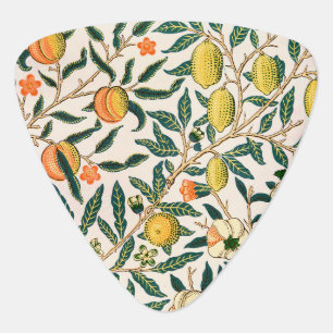 William Morris Fruit Pomegranate White Ornament Guitar Pick