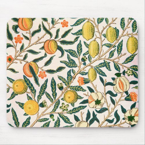 William Morris Fruit Pomegranate White Ornament Mouse Pad