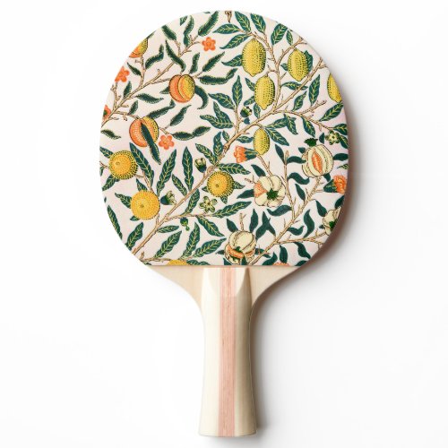 William Morris Fruit Pomegranate White Ornament Ping Pong Paddle
