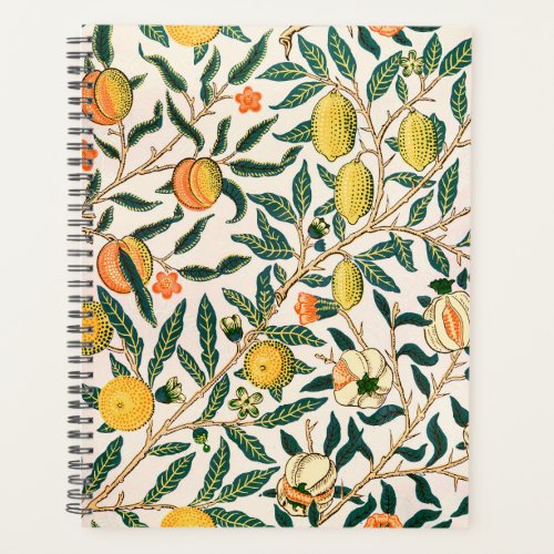 William Morris Fruit Pomegranate White Ornament Planner