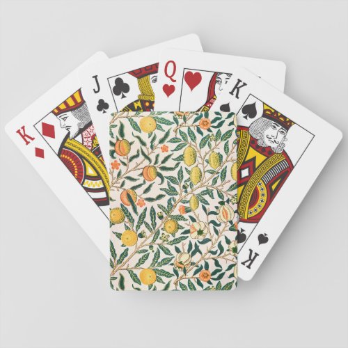 William Morris Fruit Pomegranate White Ornament Playing Cards