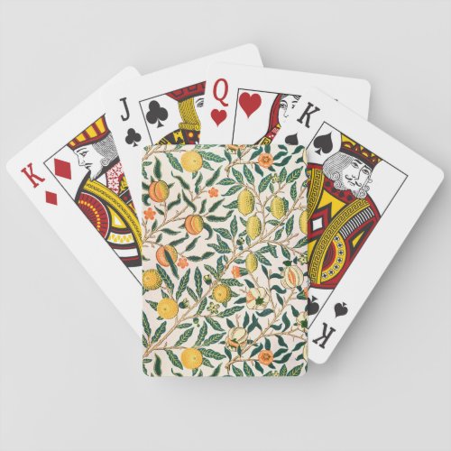 William Morris Fruit Pomegranate White Ornament Poker Cards