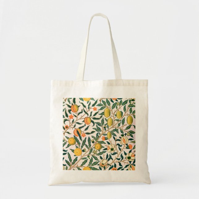 William Morris Fruit Pomegranate White Ornament Tote Bag (Front)