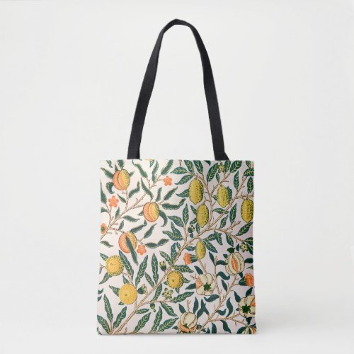 William Morris Fruit Pomegranate White Ornament Tote Bag