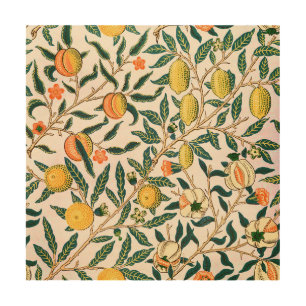 William Morris Fruit Pomegranate White Ornament Wood Wall Art