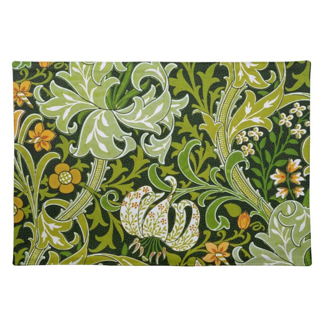 William Morris Garden Lilies Fine Floral Wallpaper Placemat (Front)