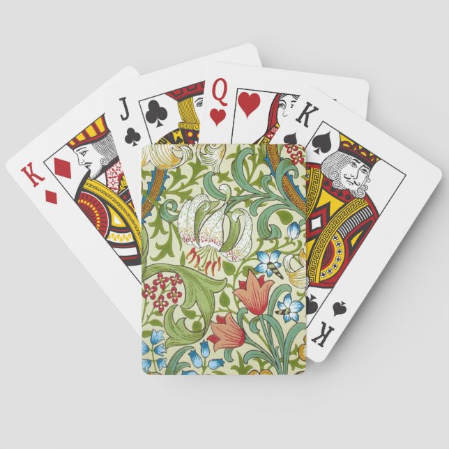 William Morris Garden Lily Fine Wallpaper Poker Cards (Back)