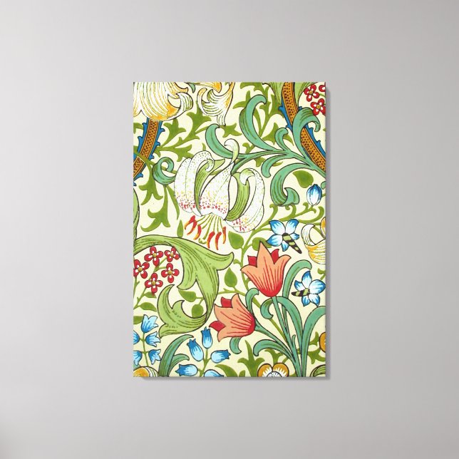 William Morris Garden Lily Wallpaper Fine Art Canvas Print (Front)