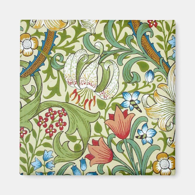 William Morris Garden Lily Wallpaper Magnet (Front)