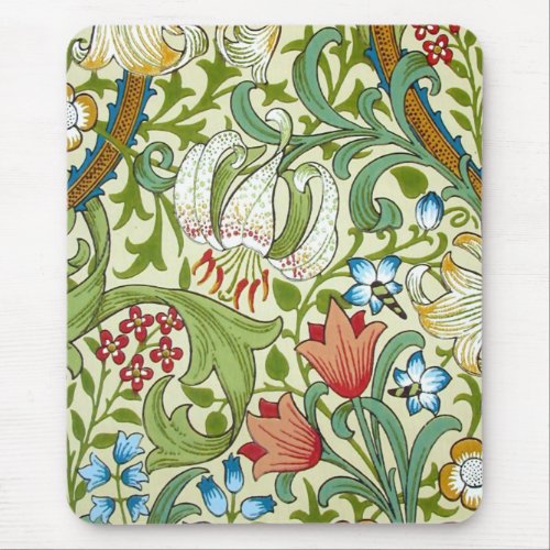 William Morris Garden Lily Wallpaper Mouse Pad