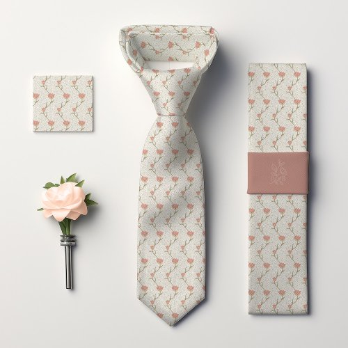 William Morris Garden Tulip Floral Pattern Neck Tie