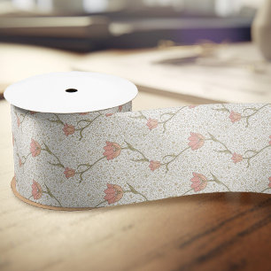 William Morris Garden Tulip Floral Pattern Satin Ribbon