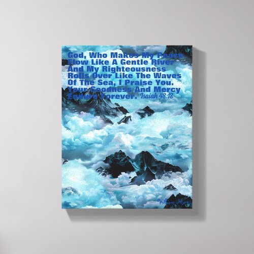 William Morris Gentle Wave Bible Verse Inspiration Canvas Print