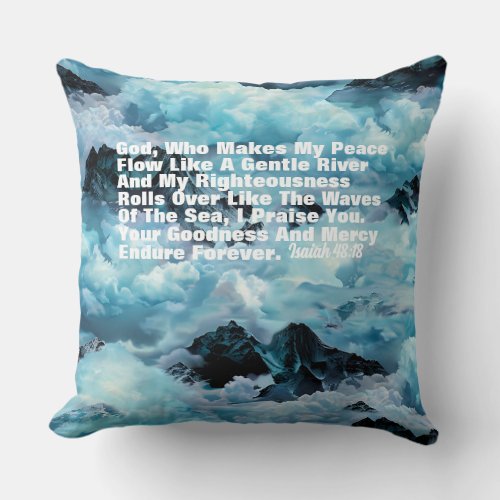 William Morris Gentle Wave Bible Verse Inspiration Throw Pillow