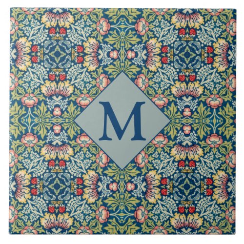 William Morris Geometric Monogrammed Pattern Ceramic Tile