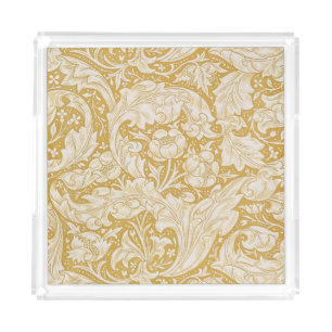  William Morris Gold Bachelors Button Floral Acrylic Tray