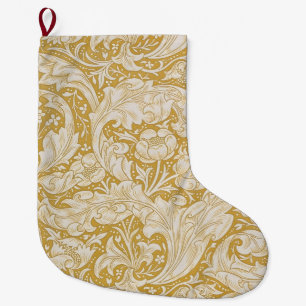 William Morris Gold Bachelors Button Floral Large Christmas Stocking