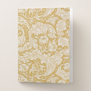 William Morris Gold Bachelors Button Floral Pocket Folder