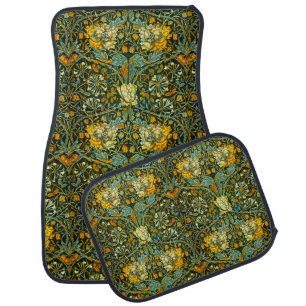 William Morris Gold Honeysuckle Floral Wallpaper Car Floor Mat