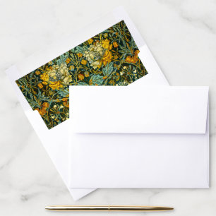 William Morris Gold Honeysuckle Floral Wallpaper Envelope Liner