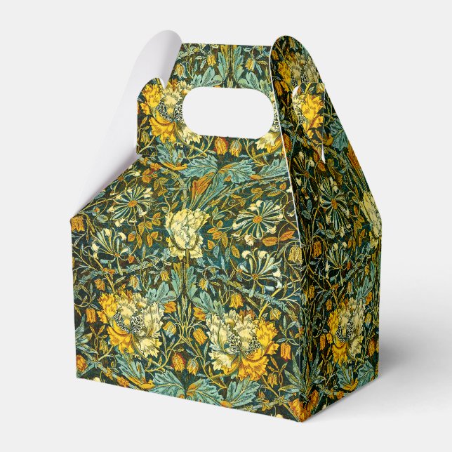 William Morris Gold Honeysuckle Floral Wallpaper Favor Boxes (Back Side)