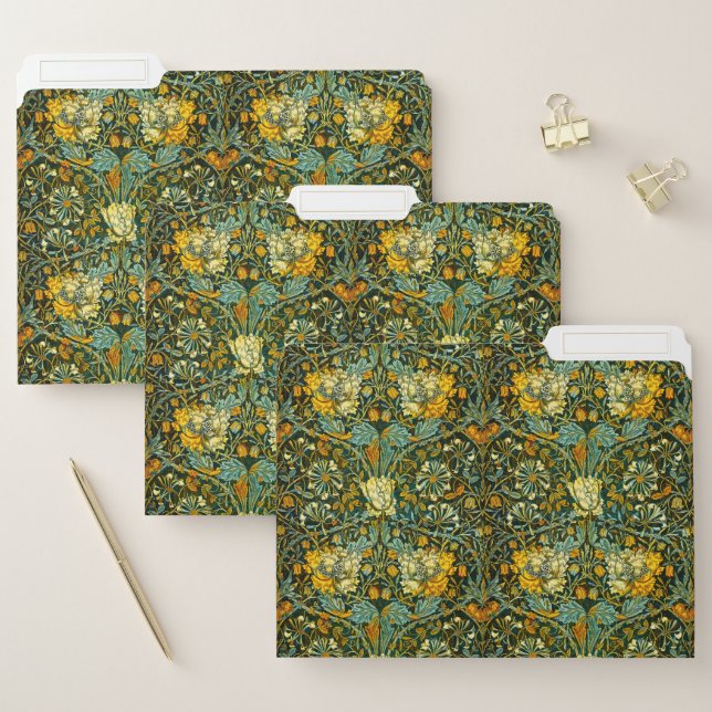 William Morris Gold Honeysuckle Floral Wallpaper File Folder (Set)