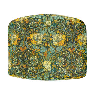 William Morris Gold Honeysuckle Floral Wallpaper Pouf
