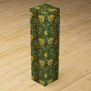 William Morris Gold Honeysuckle Floral Wallpaper Wine Box