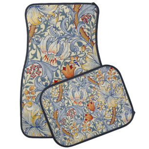 William Morris Gold Lily Victorian Wallpaper Car Floor Mat