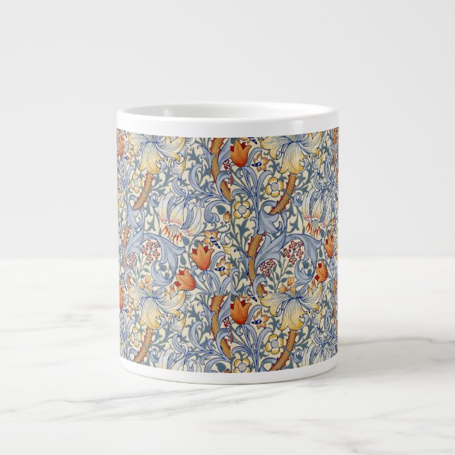 William Morris Gold Lily Victorian Wallpaper Giant Coffee Mug (Front)
