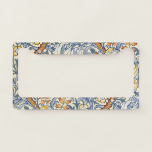 William Morris Gold Lily Victorian Wallpaper License Plate Frame