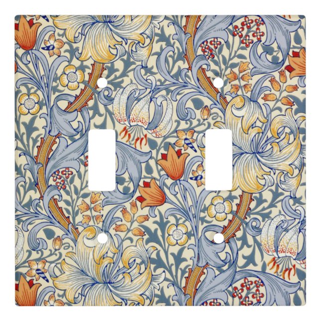 William Morris Gold Lily Victorian Wallpaper Light Switch Cover (Front)