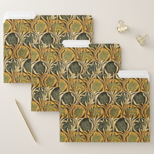 William Morris Gold Tulip Lily Vintage Wallpaper File Folder
