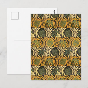 William Morris Gold Tulip Lily Vintage Wallpaper Postcard