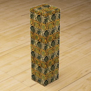 William Morris Gold Tulip Lily Vintage Wallpaper Wine Box